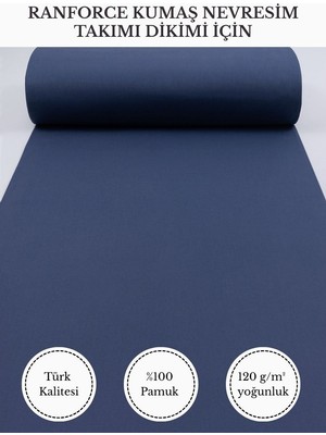 Fabricstown Ranforce Kumaş Nevresim Dikimi Için – %100 Pamuk, 240 cm × 100 Cm, Düz Boyalı