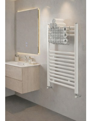 Sas Haus Petek Üstü Çok Amaçlı Banyo Rafı – Metal Havluluk & Düzenleyici Sepet 1 Adet Krom