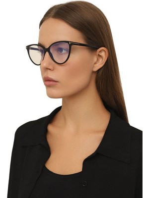 Frida Siyah Cat Eye Çerçeve Popüler Şeffaf Ekran Gözlüğü