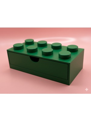 LEGO Tasarımlı Mini Çekmece 4x2 Masaüstü Düzenleyici Dekoratif Saklama Kutusu
