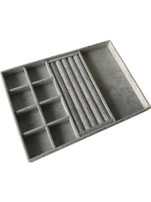 Megass Dekor Lizbon Model Süet Kaplama Gri RENK24/34 cm Tkı Sergileme Standı