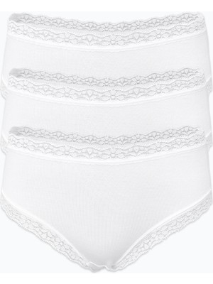 Malabadi Kadın Beyaz 3'lü Paket Ultra Yumuşak Micro Modal Dantelli Slip Külot 3M700