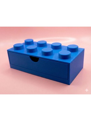 LEGO Tasarımlı Mini Çekmece 4x2 Masaüstü Düzenleyici Dekoratif Saklama Kutusu