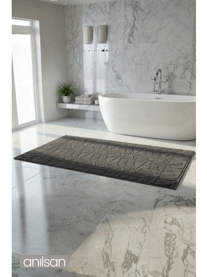 Anılsan Zayn  Antrasit Ayak Havlusu - 70x130Cm, 790Gr, %100 Pamuk, Spa Ve Otel Banyo Paspası