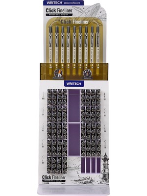 Writech Wrıtech W-2008 Basmalı Fınelıner Kalem - 144'LÜ Dısplay