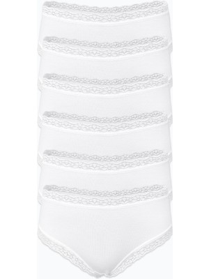 Malabadi Kadın Beyaz 6'lı Paket Ultra Yumuşak Micro Modal Dantelli Slip Külot 6M700