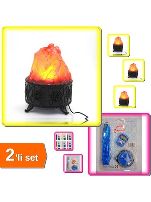 Hereveoyuncak Alevli LED Lamba + Tesbihli ve Kıble Pusulalı Yüzük Zikirmatik - 2li Set B7B6F2
