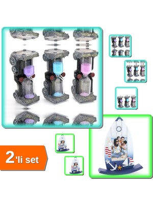 Hereveoyuncak 1 Adet Polyester Tasarım Kum Saati Model 4 + Marin Ahşap Çerçeve Model 1 - 2li Set J1F7H0