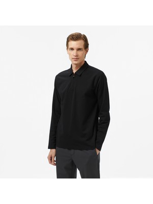 Nautica Erkek Siyah Classic Fit Uzun Kollu Polo Yaka T-Shirt