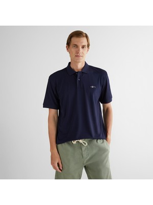 Gant Erkek Lacivert Relaxed Fit Polo