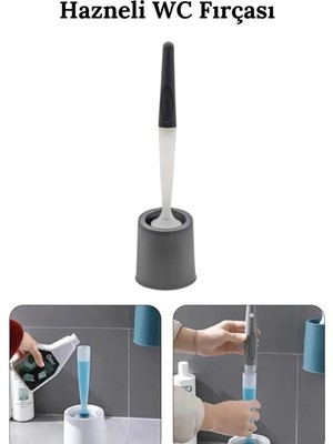 Vivart Deterjan Hazneli Otomatik Tuvalet Fırçası Sıvı Hazneli Lüx Özel Tasarım Wc Fırçası Tuvalet Fırçası