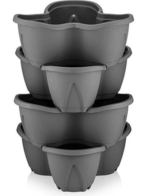 Serinova Pamukkale Saksı Antrasit 12,5 Litre