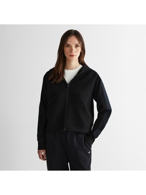 Gant Kadın Siyah Fermuarlı Kapüşonlu Sweatshirt