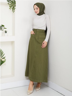Vellichor Tesettür Etek Yeşil
