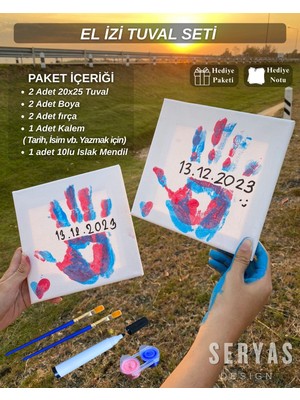 Seryas Design El Izi Tuval Seti 2 Adet Tuval Sevgiliye Hediye Çiftlere Özel Hediye