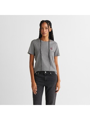 Gant Kadın Gri Regular Fit Bisiklet Yaka T-Shirt