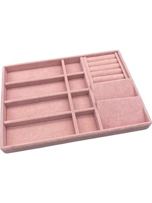 Megass Dekor Helsinki Model Süet Kaplama Pembe Renk 24/34 cm Takı Sergileme Standı