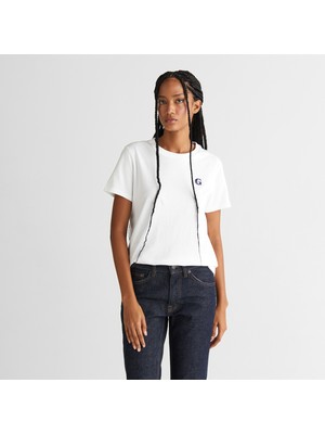 Gant Kadın Beyaz Regular Fit Bisiklet Yaka T-Shirt