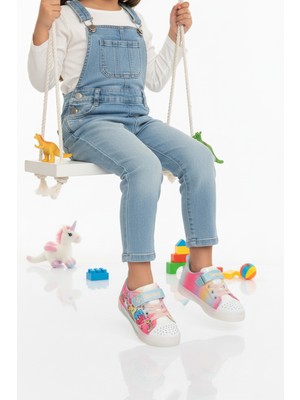 Ayakmod Renkli Desenli Cırtlı Kız Çocuk Sneaker 1842 P
