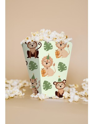 Niksy Design Safari Temalı Mini Mısır Kutusu 8 Adet