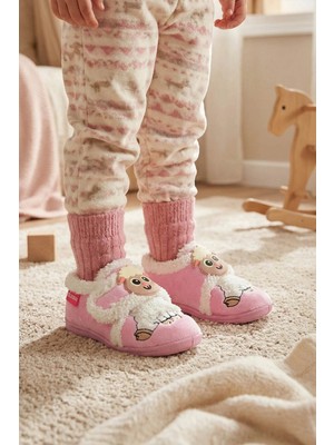 Gezer Unisex Çocuk Bebe Cırtlı Ayarlanabilir Pembe Panduf Ayakkabı Kız Çocuklar İçin Sevimli Desenli