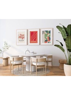 Pam Studio 3’lü Matisse Bauhaus Tarzı Modern Minimalist Poster Seti – Renkli Ahşap Çerçeveli Duvar Tablosu