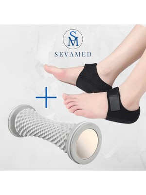 Topuk Dikeni Kumaş Çorabı ve Ayak Vücut Masaj Silindiri Ayak Ağrıları Ayakkabı Tabanlık Kırmed