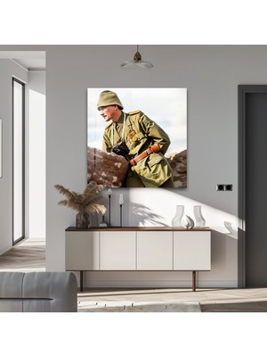 Myphotostation Cephede Atatürk Dekoratif Temperli Cam Tablo, Modern Uv Baskılı Duvar Tablosu, Salon ve Ofis Için Şık Duvar Dekoru