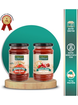 Makarna Lütfen Organik Domates ve Biber Salçası Seti (610 gr)