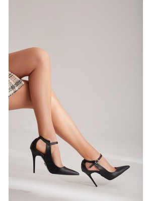 Ayakkabı Prensi Juno Siyah 10 cm Kadın Stiletto, Topuklu Ayakkabı