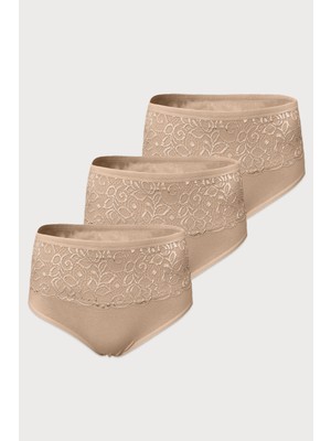 Malabadi Kadın 3'lü Paket Dantelli Modal Yüksek Bel Toparlayıcı Külot 3M1920