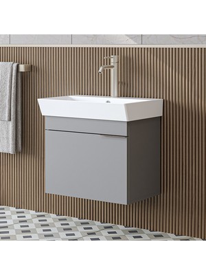 Roomart Likya Tek Kapaklı Lavabolu 59 cm Banyo Dolabı Alt, Lavabolu Banyo Alt Dolabı