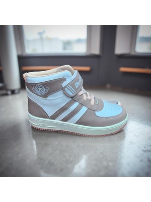 Desi-One Çocuk Unisex Yüksek Bilekli Spor Ayakkabı Cırt Cırtlı Bağcıklı Günlük Sneaker