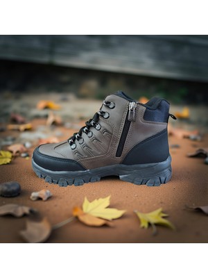 Erkek Su Geçirmez Outdoor Bot Fermuarlı Kaymaz Termo Taban Trekking Yürüyüş Ayakkabısı
