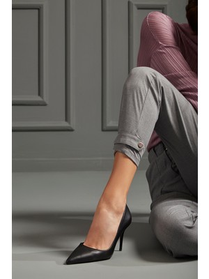 Ayakkabı Prensi Urbane Siyah Mat 8 cm Kadın Stiletto, Topuklu Ayakkabı
