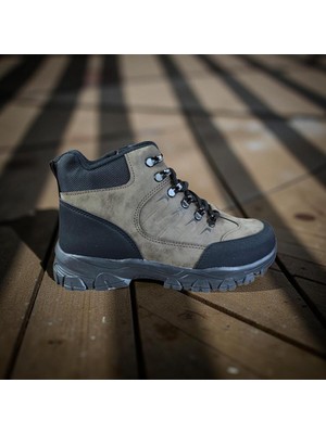 Outdoor Fermuarlı Hakiki Süet Görünümlü Kaymaz Taban Trekking Bot