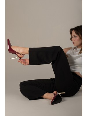 Ayakkabı Prensi Jade Toka Detaylı Cherry 10 cm Kadın Stiletto, Topuklu Ayakkabı