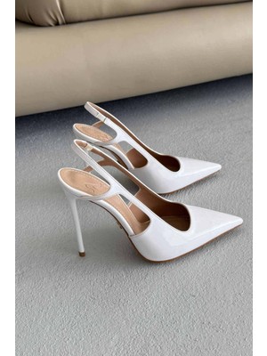 Ayakkabı Prensi Kindra Beyaz Rugan