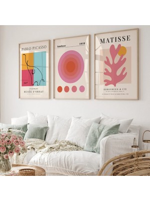 Pam Studio 3’lü Picasso ve Matisse Tarzı Modern Sanat Poster Seti – Ahşap Çerçeveli Duvar Tablosu