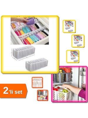 Hereveoyuncak 10 Gözlü M Beden Akordiyon Çekmece Düzenleyici + Gri Buzdolabı Düzenleyici Sepet - 2li Set J9D3M8