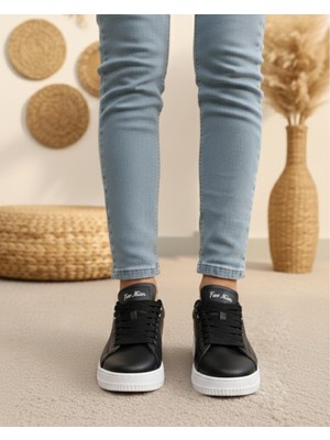 Homiro Unisex Ortopedik Rahat Spor Ayakkabı - Siyah Beyaz