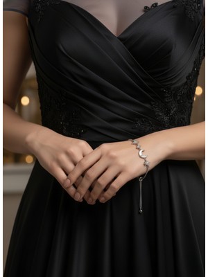 Zarene Silver Ay Yıldız Gümüş Bileklik 925 Ayar