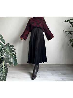 Muennesofi Siyah Kadife Çan Etek