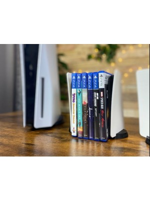 Ps5 Konsol Tasarımlı CD Stand Rafı, Ikonik Konsol Görünümlü Oyun Kutusu (Cd) Rafı – Stand Organizer