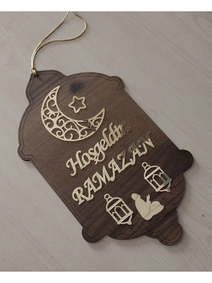 Hein Hoşgeldin Ramazan Dekoratif Ramazan Süsü Ahşap Kapı Süsü