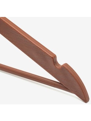 24 Adet Kahverengi Ahşap Görünümlü Plastik Askı Kıyafet Elbise Gömlek Askısı Kancalı