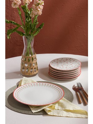 Soley Lorine | 7 Parça Porselen Pasta Sunum Tabak Seti