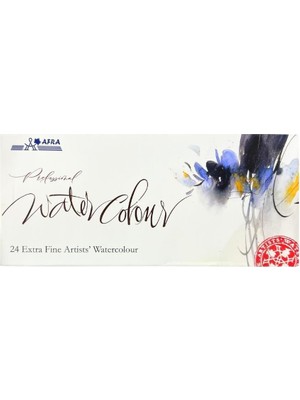 Afra Profesyonel Tablet Sulu Boya Seti 24 Renk Tam Tablet