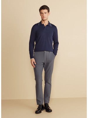 Brooks Brothers Normal Bel Düz Paça Standart Antrasit Erkek Pantolon BBFW25MPT008