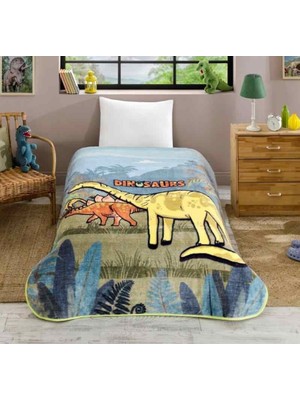 Özdilek Prime Tek Kişilik Çocuk Battaniye (155X215)-DINASOOR Yeni